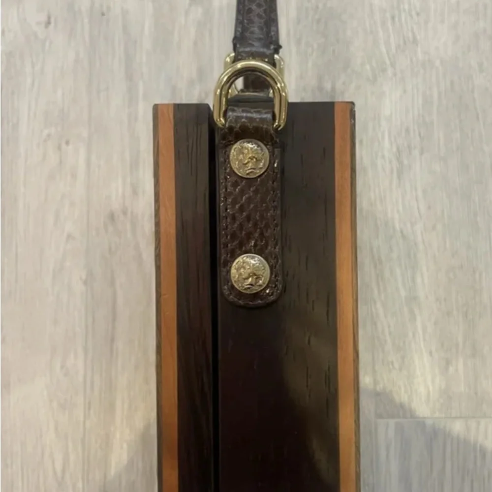 Dolce & Gabbana Brown and Gold Wooden Box Bag - Picture 4 of 4